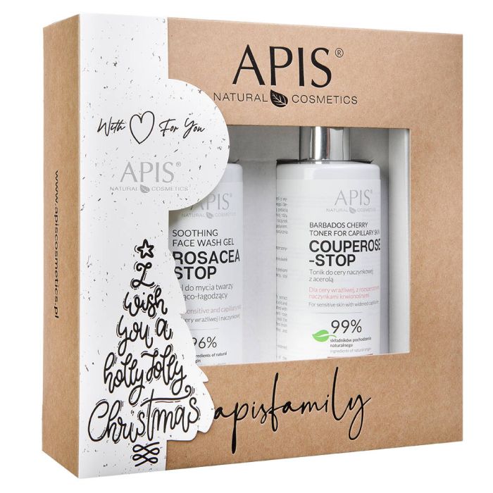 Apis Home Terapis set soothing face wash gel 300ml + tonic for couperose skin with acerola 300ml