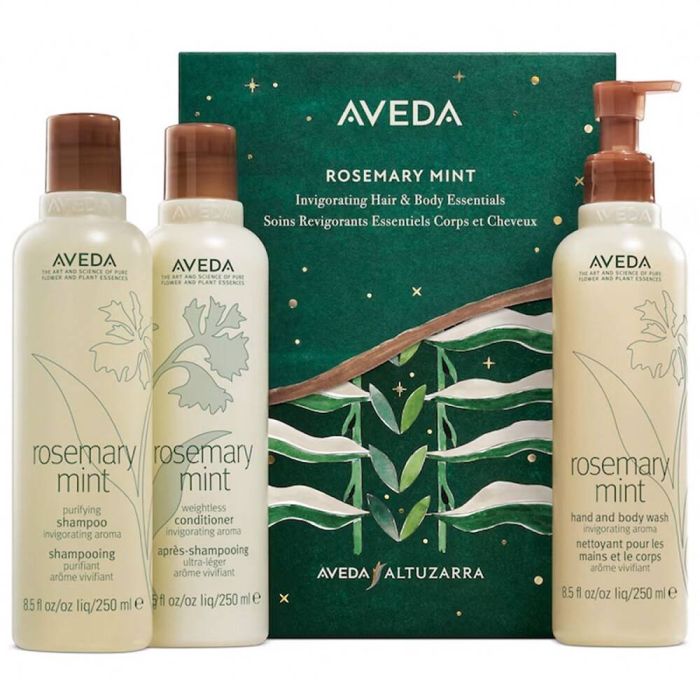 Aveda Rosemary Mint set hair shampoo 250ml + hair conditioner 250ml + body and hand wash gel 250ml