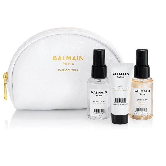 Balmain Cosmetic Styling Bag set Silk Perfume 50ml + Argan Moisturizing Elixir 20ml + Texturizing Salt Spray 50ml + makeup bag