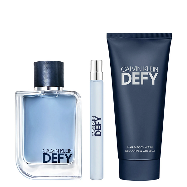 Calvin Klein Defy Edt 100ml + Hair & Body Wash 100ml + Edt 10ml