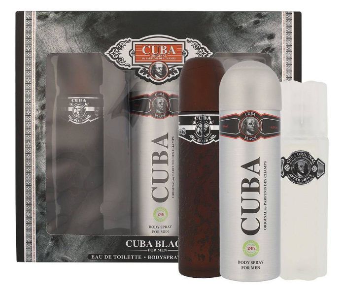 Cuba Black set eau de toilette spray 100ml + deodorant spray 200ml + aftershave 100ml