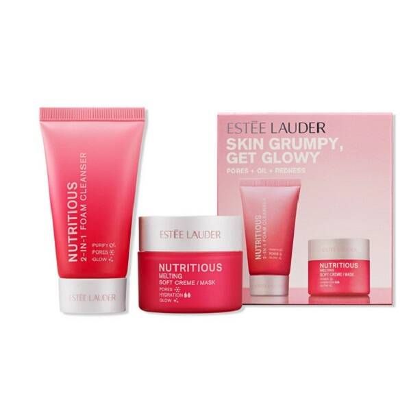 ESTEE LAUDER Skin Grumpy, Get Glowy Nutritious face wash foam 30ml + face cream 15ml