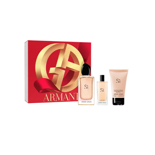 GIORGIO ARMANI Si EDP 100ml + EDP 15ml + BODY LOTION 50ml