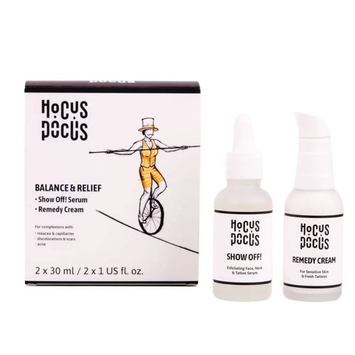 Hocus Pocus Balance & Relief set soothing tattoo cream 30ml + micro-exfoliating serum 30ml