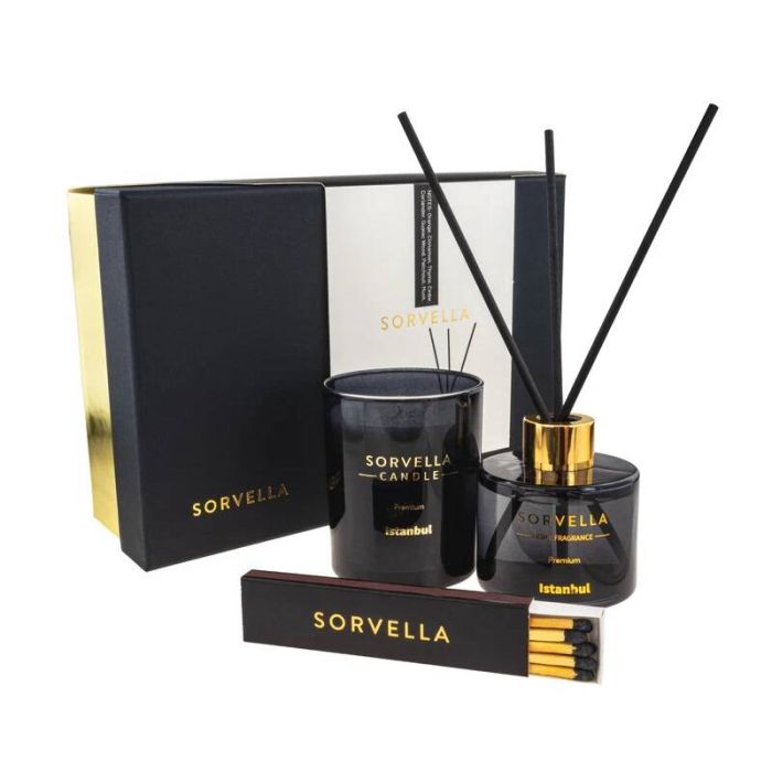 Istanbul fragrance diffuser set 120ml + scented candle 170g + matches