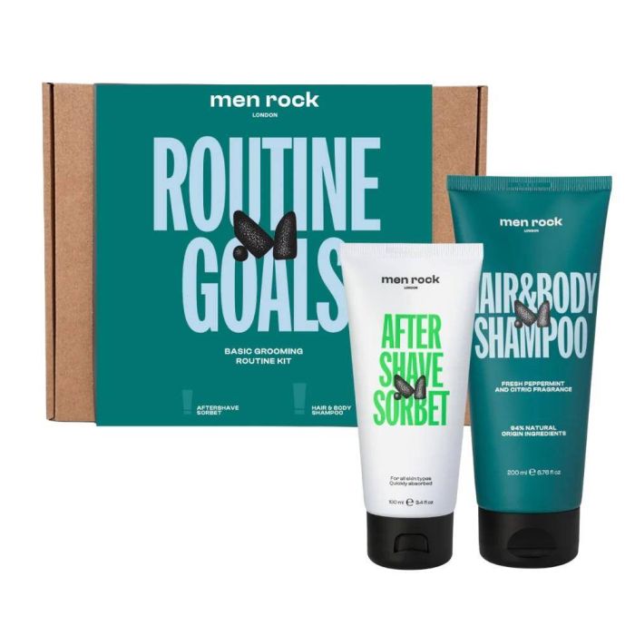 MenRock Routine Goals aftershave sorbet set 100ml + shampoo and body wash 200ml