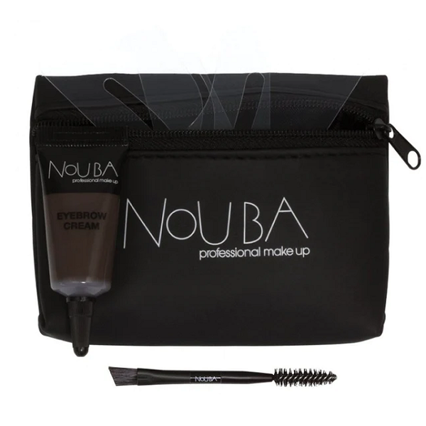 NOUBA Brow Improver 30 Eyebrow Cream + Double Ended Applicator + Stencils eyebrow styling gel + eyebrow brush + stencils