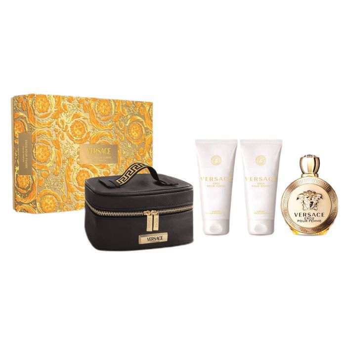 Versace Eros Pour Femme edp 100ml + body lotion 100ml + shower gel 100ml + makeup bag