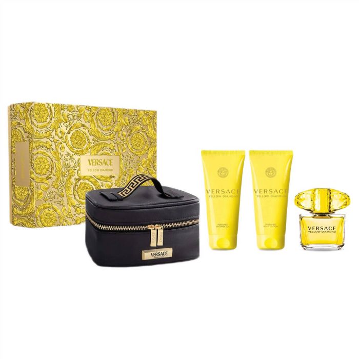 Versace Yellow Diamond edt 90ml + body lotion 100ml + shower gel 100ml + makeup bag