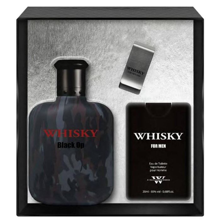 Whisky Black Op set eau de toilette spray 100ml + eau de toilette spray 20ml + bill clip