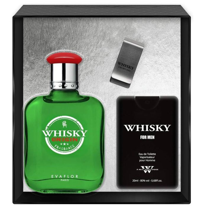 Whisky Origin set eau de toilette spray 100ml + eau de toilette spray 20ml + bill clip