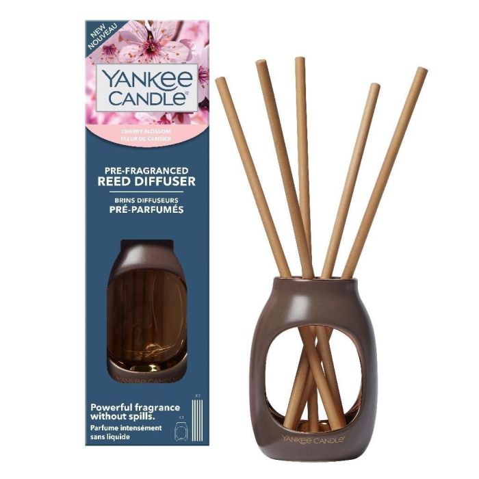 Yankee Candle Pre-Fragranced Reed Diffuser for fragrance with Cherry Blossom sticks